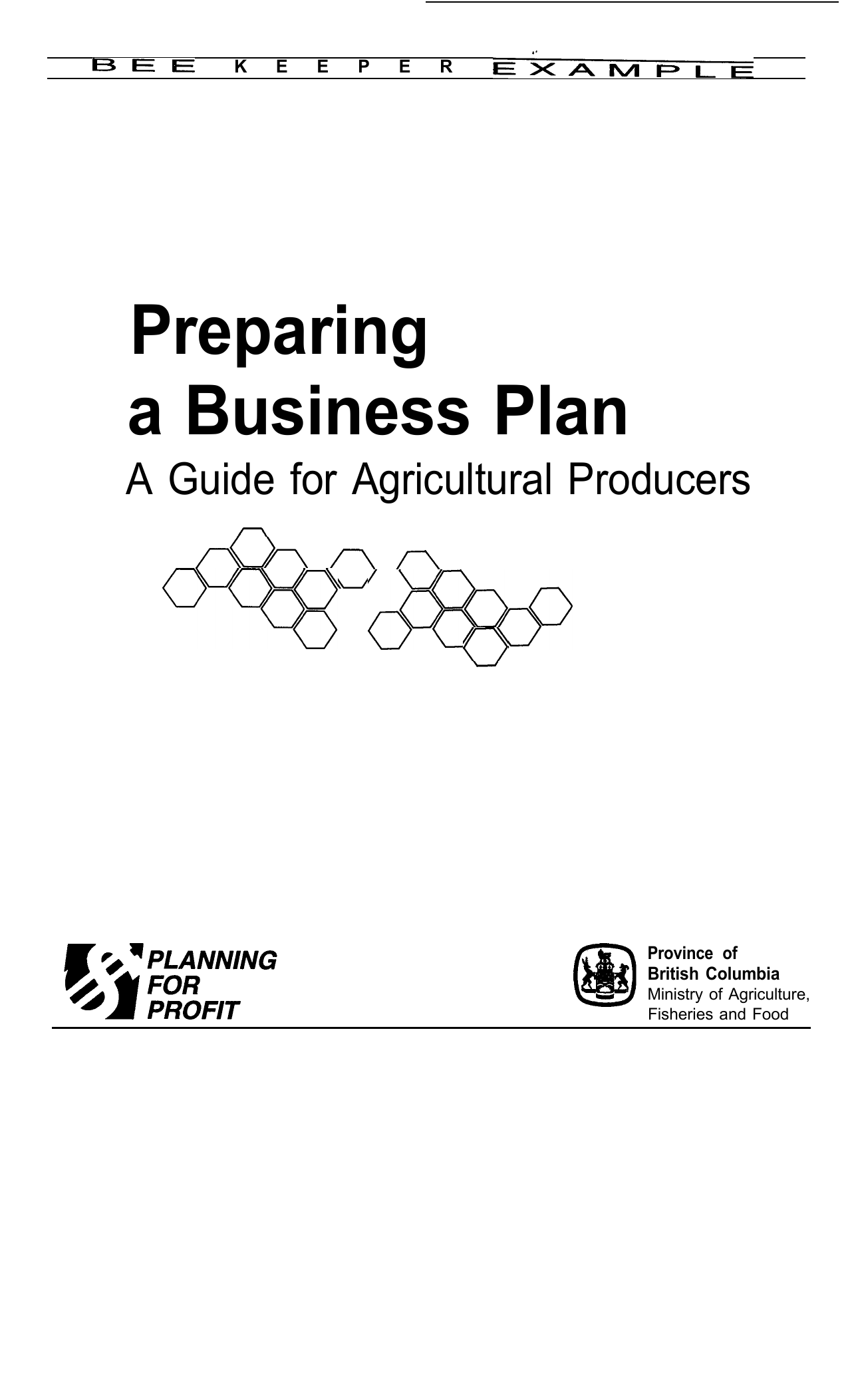 how to write a business plan for beekeeping