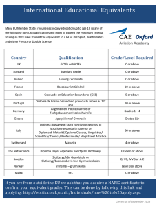 International Educational Equivalents