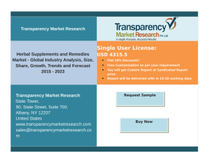 Herbal Supplements and Remedies Market - Global Industry Analysis, Forecast 2015 - 2023