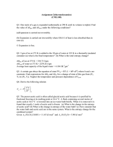 Assignment 2(thermodynamics) (CML100) Q1: One mole of a gas is