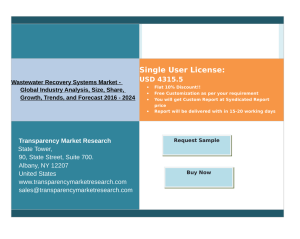 Wastewater Recovery Systems Market Global Industry Analysis 2016 - 2024