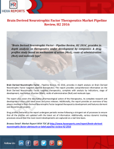 Brain Derived Neurotrophic Factor Therapeutics Market Pipeline Review, H2 2016