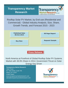 Rooftop Solar PV Market Trends and Forecast 2015 - 2023