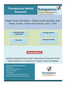 Organic Solar Cell Market Analysis And Forecast 2014 - 2020