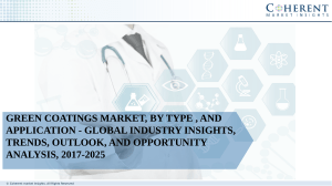 Green Coatings Market, By Type , and Application - Global Industry Insights, Trends, Outlook, and Opportunity Analysis, 2017-2025