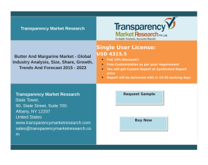 Butter and Margarine Market : Research Report 2015-2023