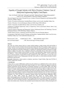 Equality of Google Scholar with Web of Science Citations: Case of Malaysian Engineering Highly Cited Papers