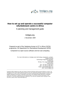 How to set-up a computer refurbishment centre in Africa