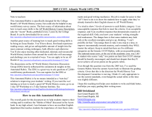 2005 CCOT: Atlantic World 1492-1750 How to use this Annotated