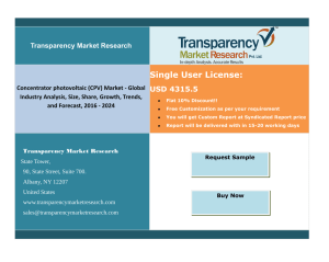 Concentrator photovoltaic (CPV) Market - Global Industry Analysis, Size, Share, Growth, Trends, and Forecast, 2016 – 2024