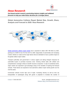 Global Automotive Collision Repair Market Research Report - Industry Analysis and Forecast Report Up to 2020